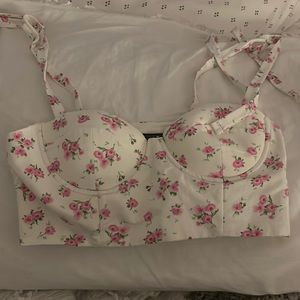 Zara Floral Printed Corset Top